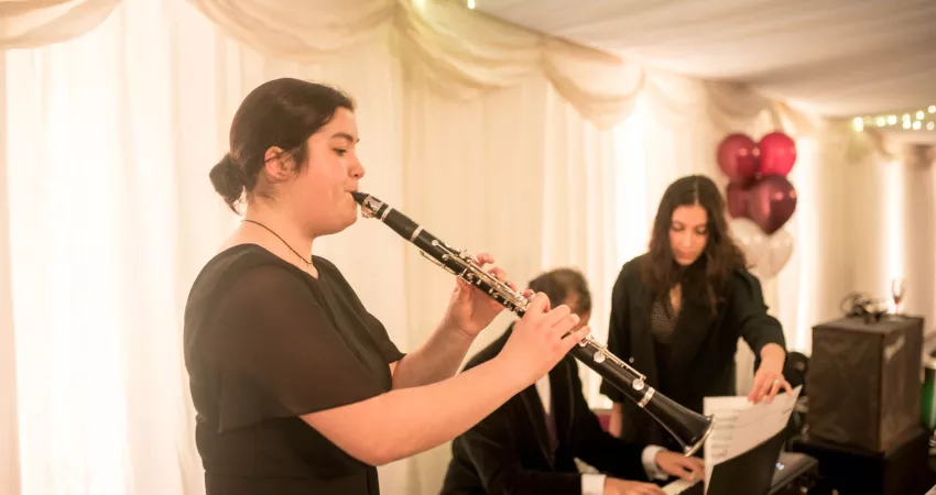 Clarinet and piano accompaniment to the event