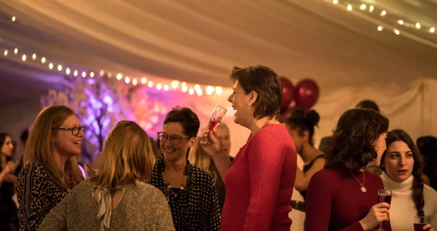 Current and former students in the marquee