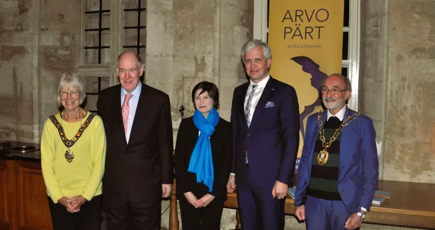 Chair of Oxford City Council, the Warden, Rebecca Dawson, the Estonian Ambassador, the Lord Mayor of Oxford