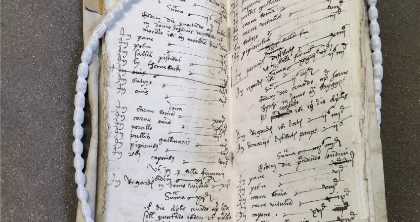 Old scribbled list of expenses