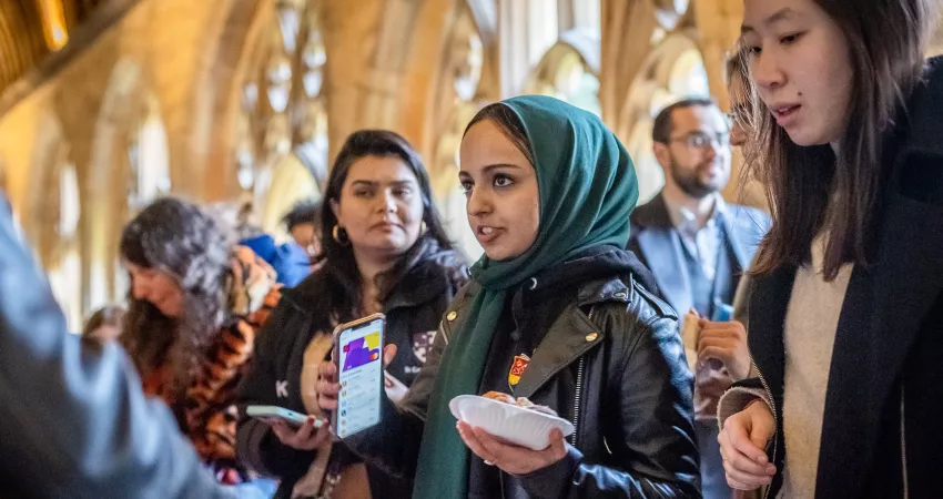Students purchasing food in Cloisters
