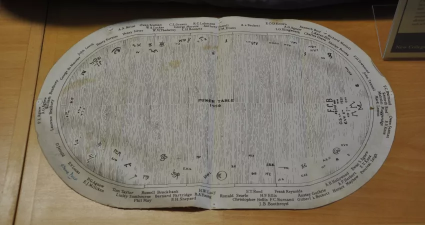 Oval table plan of Punch writers in 1956