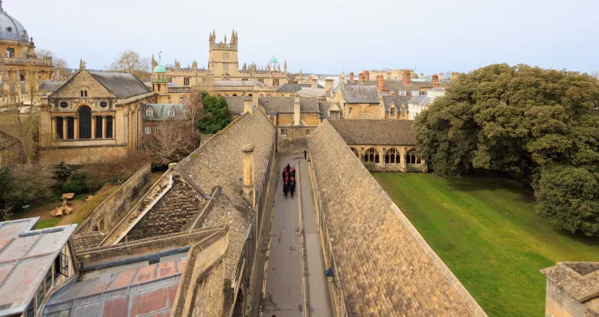 New College Lane, leading to the Oxford skyline