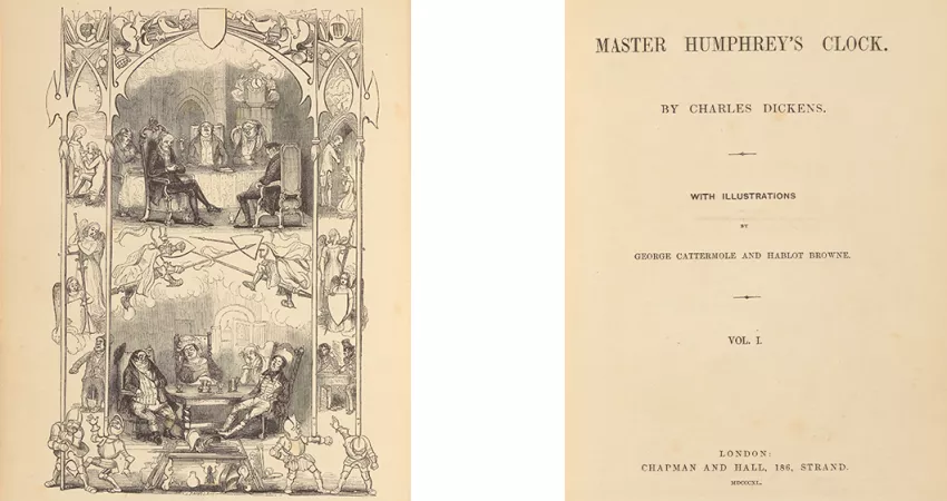 Master Humphrey’s Clock Title-Page and Frontispiece Illustration, Volume 1
