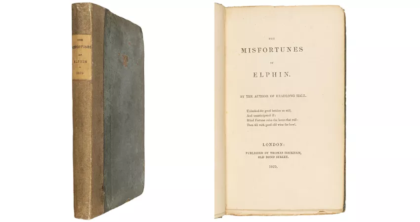 Misfortunes of Elphin First Edition - binding and title-page