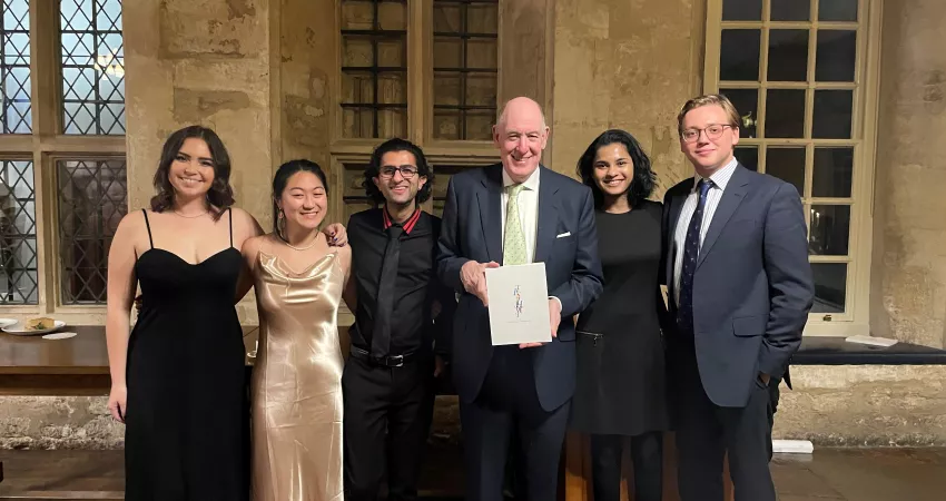 The JCR editors and Miles Young, Warden of New College