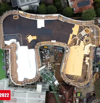 Drone photo of the Gradel Quadrangles under construction