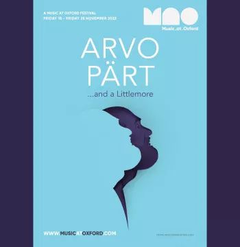 Graphic - ARVO PÄRT...and a Littlemore festival, with illustration of PÄRT's face beneath