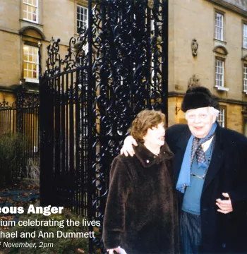 Michael and Ann Dummett in the Garden Quad