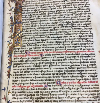 New College Statutes in Latin with ornate decoration