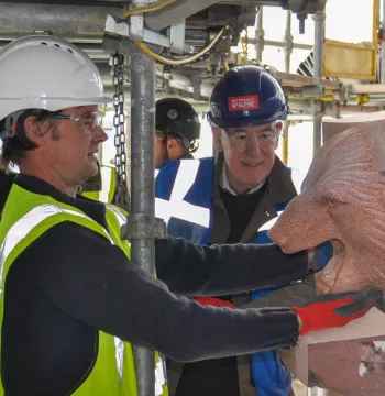 Gargoyle of a polar bear's head