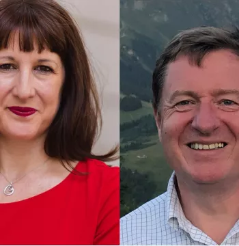 Rachel Reeves and Mark Byford with black background