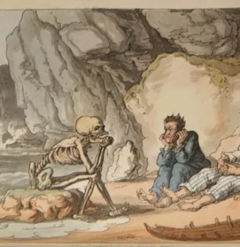 The dance of death: the shipwreck. Coloured aquatint after T. Rowlandson, 1816. Wellcome Collection. 