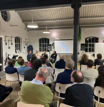 Guests listen to the speakers at the New College Society Media Network