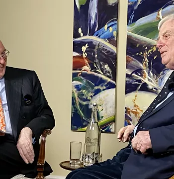 Lord Patten is interviewed by Miles Young