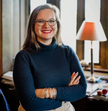 Picture of Dr Charlotte Spence, Lecturer in Ancient History at St Hilda's College. Photo by Laura Smith.